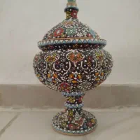 شکلات خوری و گلدان مینا کاری اصل