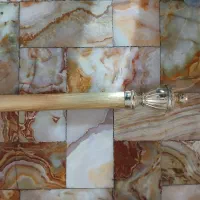 سه عدد چوب پرده آلمینیومی طلای ۱۸۰ سانت با درپوش