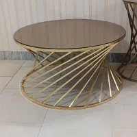 میز عسلی طلایی و برنزی