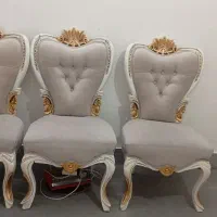 صندلی غذاخوری تمام چوب پارچه مخمل ترک