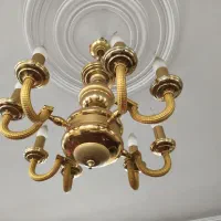 لوستر برنز ۴ شاخه ۸ شعله سه کیلویی|لوستر و چراغ آویز|تهران, باغ خزانه|دیوار