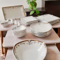 سرویس چینی۱۸نفره تقدیس لب طلا  ۳ سرویس(۱۸ نفره)