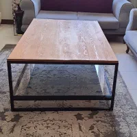 میز جلو مبلی چوب و فلز