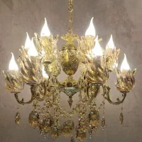 لوستر ۵شاخه ۱۰ شعله دوگل اصل برنجی