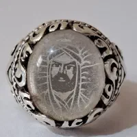 انگشتر نقره درنجف نقوش شمایل وفیروزه