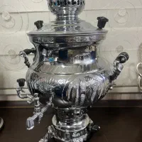 سماور به همراه ست قوری و سینی و کاسه و پارچ