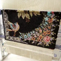 تابلوفرش تمام ابریشم قم - نیمه‌کاره