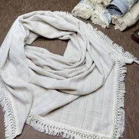 روسری نخی پاییزه مکرومه دوزی قواره بزرگ وارداتی|لباس|ارومیه, |دیوار