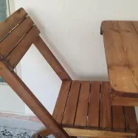 میزپصندلی تاشو چوبی2نفر