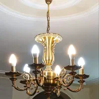 لوستر شش شعله و دیوار کوب|لوستر و چراغ آویز|تهران, باغ فیض|دیوار