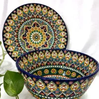 انواع ظروف و هفتسین و دیوارکوبهای میناکاری