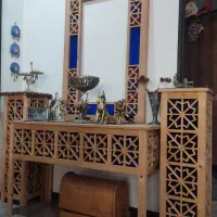 کنسول آیینه و شمعدان تمام چوب سنتی