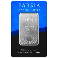 شمش نقره ده تا صد گرمی پارسیا با عیار 999.9 PARSIA