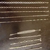 زنجیرنقره ،دستبندگردنی،دست ساز،به قیمت خام