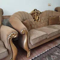 مبل ۸ نفره مدل کلاسیک رنگ شتری با جلو مبلی|مبلمان خانگی و میز عسلی|مرند, |دیوار