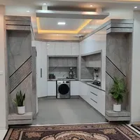 کابینت کمددیواری کاغذدیواری دکورسالن زیبایی کفپوش