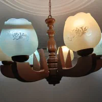 لوستر ۶ شاخه چوبی|لوستر و چراغ آویز|تهران, ابوذر|دیوار