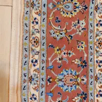 فرش دستباف جفت ۹متری کاشان کرم گل ابریشم|فرش|تهران, بازار|دیوار