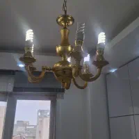 لوستر طلایی ۶ شعله سالم|لوستر و چراغ آویز|اردبیل, |دیوار
