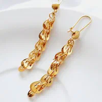 گوشواره قفلی آویزدار طرح طلا گارانتی‌ دار طلایی|بدلیجات|ارومیه, |دیوار