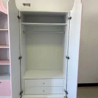 فروش سرویس چوب اتاق کودک (دختر) کار وکیوم وارداتی|تخت و سرویس خواب|آمل, |دیوار