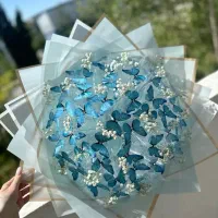 دسته گل ربانی و پروانه ای|گل مصنوعی|تبریز, |دیوار