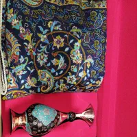 ست گلدان مس طرح پرداز و رومیزی ترمه