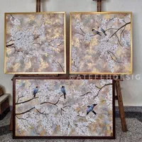 تابلو نقاشی برجسته *طرح شکوفه های سفید*|تابلو، نقاشی، عکس|تهران, عباس‌آباد|دیوار