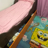 تخت یکنفره نوجوان با کشوی بزرگ چرخدا|تخت و سرویس خواب|گرگان, |دیوار