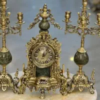 اینه شمعدان برنجی انتیک و سالم