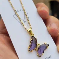 گردنبند پروانه بنفش