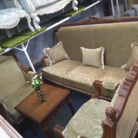 مبل ۹نفره سلطنتی چوب گردو|مبلمان خانگی و میز عسلی|آق قلا, |دیوار