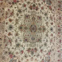 فرش قالیچه ابریشم تبریز طرح خطیبی