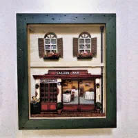 تابلوی برجسته سه‌ بعدی ماکت دولایه کافه‌ رستوران