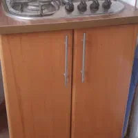 گاز اخوان چهار شعله کابینت ام دی آف درب چوب خالص