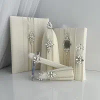 ست بله برون و دسته گل عروس|صنایع دستی و سایر لوازم تزئینی|کشاورز, |دیوار