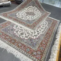 فرش دستباف (بساک)جفت ۶ متری کاشان حاشیه پیازی