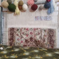 فرش نیمه کار ه|فرش|مراغه, |دیوار