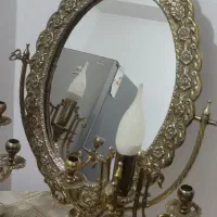 اینه شمعدان برنز قدیمی