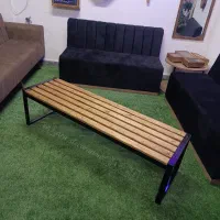 پاف بدنه فلزی با رویه چوبی ،پاف نیمکتی رویه دوختی|صندلی و نیمکت|تبریز, |دیوار