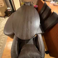 میز نهار خوری ۸ نفره ایتالیایی چرم در حد نو|میز و صندلی غذاخوری|مهاباد (آذربایجان غربی), |دیوار