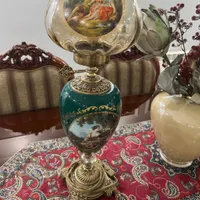 یک جفت شمعدان چینی و برنز با کیفیت