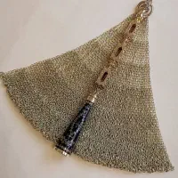 زنجیر ۱۴شاخه ریز پاخلا جوش نقره دسته نقره کوب