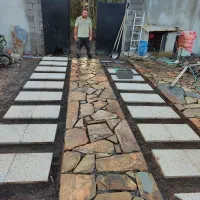 سنگ مالون کوهی آبنما محوطه سازی واش بتن لاشه|خدمات پیشه و مهارت|رشت, گلباغ نماز|دیوار