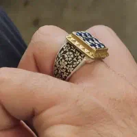 انگشتر نقره 925 نگین یاقوت کبود|جواهرات|خورموج, |دیوار