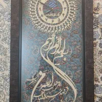 ساعت و تابلو.شلف سشوار.قلمه پتوس باگلدان شیشه ای
