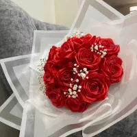 گل روبانی-دسته پول-بوکت پروانه و استیچ