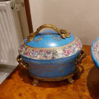 شیرینی خوری و آجیل خوری چینی برنز آنتیک