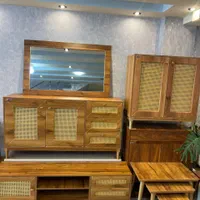 آینه کنسول چوب راش|بوفه، ویترین، کنسول|رشت, آزادگان|دیوار