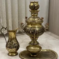 سماوربرنجی ضخیم سیاه قلم اصل